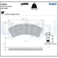DELPHI LP3861 Bremsbel&auml;ge f&uuml;r VOLVO S60 2 3 V60 1 2.0 Polestar AWD 3.0 T/T8 vorne
