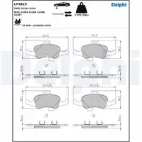 DELPHI LP3823 Bremsbel&auml;ge Bremskl&ouml;tze f&uuml;r AUDI TTS FV3 FV9 PR-1LW/1LK/1LH vorne
