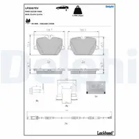 DELPHI LP5067EV Bremsbel&auml;ge Bremskl&ouml;tze f&uuml;r BMW i4 mit 345mm Scheiben hinten 34206888835