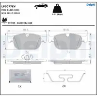 DELPHI LP5077EV Bremsbel&auml;ge Bremskl&ouml;tze f&uuml;r VOLVO C40 539 XC40 536 Recharge vorne 31499905