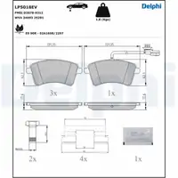 DELPHI LP5018EV Bremsbel&auml;ge Bremskl&ouml;tze f&uuml;r RENAULT Kangoo Rapid Z.E. 15/16 Zoll vorne