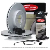 DELPHI Bremsscheiben + Bremsbel&auml;ge + Sensor f&uuml;r BMW F10 F11 F07 F12 F13 F06 F01-04 vorne
