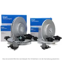 DELPHI Bremsscheiben + Bremsbel&auml;ge f&uuml;r VW Transporter T4 15 Zoll 1996-1999 vorne + hinten