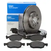 DELPHI Bremsscheiben + Bremsbeläge für OPEL Corsa E 14 Zoll vorne