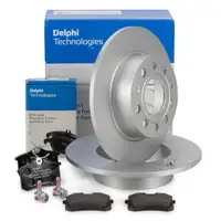 DELPHI Bremsscheiben + Bel&auml;ge f&uuml;r VW Golf 5 6 7 AUDI 8P SEAT Leon SKODA Octavia 2 3 hinten