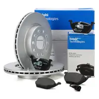DELPHI Bremsscheiben + Beläge + Wako für AUDI A3 8P SEAT SKODA VW Golf 5 6 7 vorne