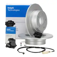 DELPHI Bremsscheiben + Bel&auml;ge + Wako f&uuml;r BMW 1er E81 E87 116i 116d ab 03.2010 hinten