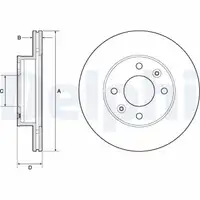 DELPHI Brake Discs + Brake Pads for HYUNDAI i10 PA and KIA Picanto SA (Front)