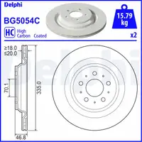 DELPHI BG5054C Bremsscheiben Satz f&uuml;r TESLA Model 3 5YJ3 hinten 104463100D