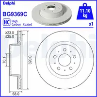 DELPHI BG9369C Bremsscheiben Satz f&uuml;r TESLA Model 3 5YJ3 vorne 1044611-00-D