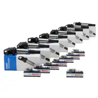 8x DELPHI Zündspule + 8x BOSCH Zündkerze für BMW 5er E60 E61 6er E63 E64 7er X5 E53 N62