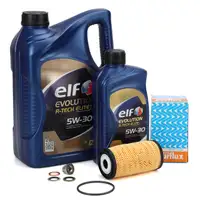 6L elf Evolution R-TECH ELITE 5W-30 Motor&ouml;l + PURFLUX &Ouml;lfilter f&uuml;r RENAULT 1.6/1.7/1.8 dCi