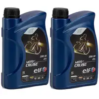 2L 2 Liter ELF Motor&ouml;l &Ouml;L 4T 4-TAKT MOTO CRUISE 20W-50 20W50 API SH JASO MA2