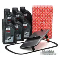 ELRING Hydraulikfilter Satz 5-Gang + 6L FUCHS ATF4000 Getriebe&ouml;l f&uuml;r BMW X5 E53 3.0i 3.0d