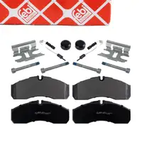 febi Brake Pads + Warning Switch for MERCEDES Sprinter 5t 905 CDI, model years 04/2001&ndash;05/2006, front