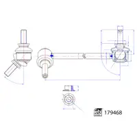 febi Koppelstange Stabilisator f&uuml;r TESLA Model 3 Model Y Vorderachse rechts 104439600D