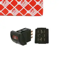 febi 04719 Warnblinkschalter Warnblinker + Kontrollleuchte f&uuml;r OPEL Astra F T92 90510919