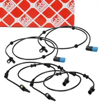 4x febi ABS wheel speed sensors for MERCEDES W176, W246, C117, X117, X156 (front + rear)