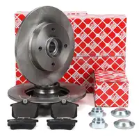 febi Bremsscheiben + Radlager + Bel&auml;ge f&uuml;r CITROEN C3 2 C4 1 DS3 PEUGEOT 207 307 hinten