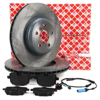 febi Bremsscheiben + Bremsbel&auml;ge + Sensor f&uuml;r BMW 5er G30 G31 6er G32 7er G11 G12 hinten