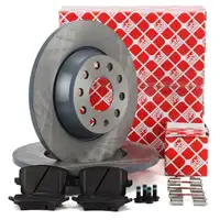 febi Bremsscheiben + Bremsbel&auml;ge f&uuml;r VW Passat B6 Sharan Tiguan 5N Q3 8U PR-1KU/1KW hinten