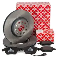 febi Bremsscheiben + Bel&auml;ge + Sensor f&uuml;r VW Golf 5 Passat B6 B7 A3 8P Leon Octavia 2 vorne
