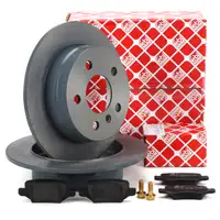 febi Brake Discs + Pads for Mercedes A-Class W169 and B-Class 150-200 and 160-200CDI (Rear)