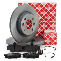 febi Bremsscheiben + Bel&auml;ge Sensor f&uuml;r RENAULT Twingo 1 2 11.2003 DACIA Logan vorne