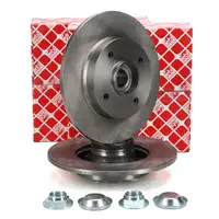 febi 32782 Bremsscheiben + Radlager Satz f&uuml;r CITROEN C3 C4 Crossland 10 PEUGEOT 207 hinten