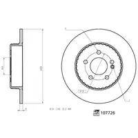 febi 107726 Bremsscheiben Satz f&uuml;r MERCEDES C-Klasse W205 S205 C205 A205 hinten 0004230512