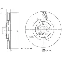 febi Bremsscheiben Satz f&uuml;r BMW 1er F40 2er F44 X1 F48 MINI John Cooper Works ALL4 vorne