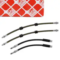 4x febi Bremsschlauch Bremsleitung f&uuml;r BMW 5er E39 520-540i M5 520-530d vorne + hinten