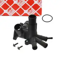 febi 18248 K&uuml;hlmittelflansch f&uuml;r VW Golf 2 Jetta 2 Polo 86C 1.3 Cat links 030121117M