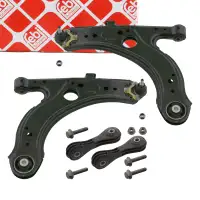 2x febi Querlenker + Traggelenk + Koppelstange f&uuml;r VW Golf 4 AUDI Leon Octavia vorne unten
