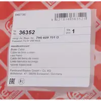 febi 36352 Bremsseil Handbremsseil f&uuml;r VW Multivan Transporter T5 T6 hinten 7E0609701E