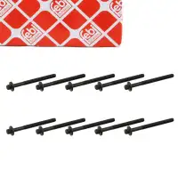 10x febi 22411 Zylinderkopfschraube f&uuml;r RENAULT Clio 1 2 Kangoo Twingo 1 2 1.2 54/58/60 PS