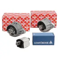 2x febi Motorlager + LEMF&Ouml;RDER Getriebelager f&uuml;r MERCEDES W204 C218 X218 OM646 OM651 CDI