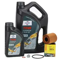 6L FUCHS TITAN SUPERSYN F ECO-DT 5W30 Motor&ouml;l + BOSCH &Ouml;lfilter f&uuml;r CITROEN FORD 2.0 D