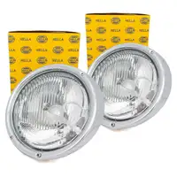 2x HELLA Scheinwerfer mit CHROM-Ring f&uuml;r VW K&auml;fer bis 09.1973 1500 1600 links + rechts