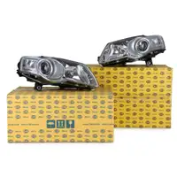 2x HELLA HALOGEN Hauptscheinwerfer + Stellmotor Set f&uuml;r VW B6/Variant links + rechts