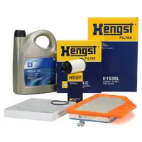 HENGST Filterset 3-tlg + 5L ORIGINAL 5W30 dexos2 Motor&ouml;l f&uuml;r OPEL Insignia B 2.0 CDTI