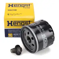 HENGST H221W &Ouml;lfilter + Schraube f&uuml;r FIAT 500X 334 Tipo 356 JEEP Compass Renegade 1.0 1.3