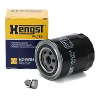 HENGST H24W04 &Ouml;lfilter + Ablassschraube f&uuml;r VW Passat B5 AUDI A4 B5-7 A6 A8 SKODA Superb 1