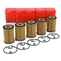 5x HERTH+BUSS Oil Filter + Screw for VW Golf 7, Passat, Polo, Tiguan, Touran 1.6/2.0 TDI