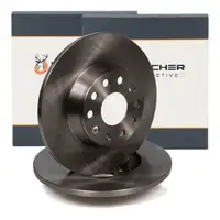 HIRSCHER Bremsscheiben Satz f&uuml;r VW Golf 5 6 Passat B6 B7 B8 AUDI 8P 8U hinten 5Q0615601G