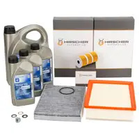HIRSCHER Filterset 3-tlg + 8L ORIGINAL 5W30 dexos2 Motor&ouml;l f&uuml;r OPEL Vivaro B 1.6 CDTI