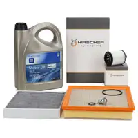HIRSCHER Filterset 3-tlg + 5L ORIGINAL 5W30 dexos2 Motor&ouml;l f&uuml;r OPEL Insignia A 2.0 CDTi