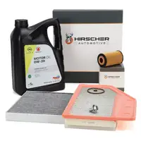HIRSCHER Filterset 3-tlg + 5L ORIGINAL 0W20 Motor&ouml;l f&uuml;r OPEL Insignia B 1.6 CDTI 110/136