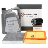HIRSCHER Filterset + 5L ORIGINAL 0W30 Motor&ouml;l f&uuml;r AUDI A6 4B C5 1.8 T 2.0 ab 07.1999