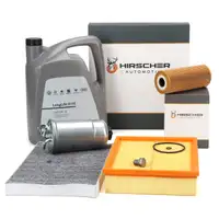 HIRSCHER Filterset 4-tlg + 5L ORIGINAL 0W30 Motor&ouml;l f&uuml;r AUDI A6 4B C5 1.9 TDI 130 PS